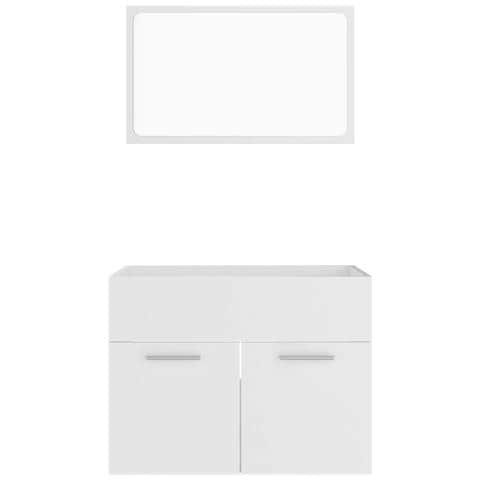Set Mobili da Bagno 2 pz Bianco in Legno Multistrato - Foto 2