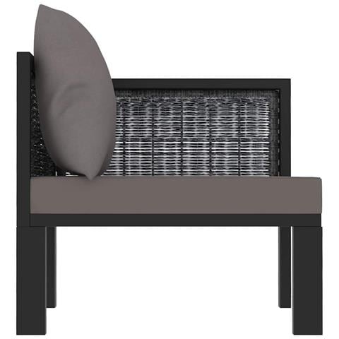 idaXL Divano Angolare Modulare Bracciolo Sinistro Polyrattan Antracite - Foto 2