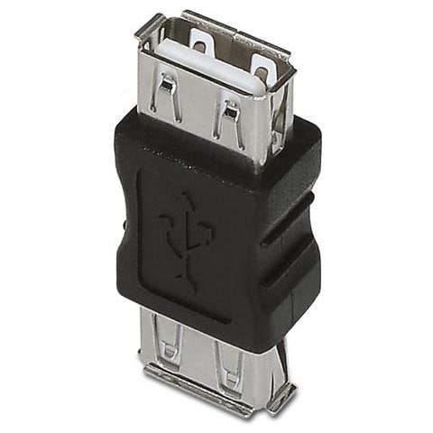 10.02.0001, USB 2.0, USB 2.0, Femmina / femmina, Nero, Sacchetto di politene - Foto 1