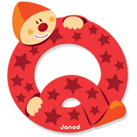 Pagliaccio a Lettera Q in Legno Multicolore - Foto 1