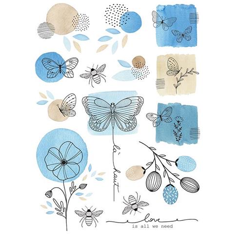 Trasferimento Termoadesivo Per Stoffe A5 - Insetti E Fiori - Foto 1