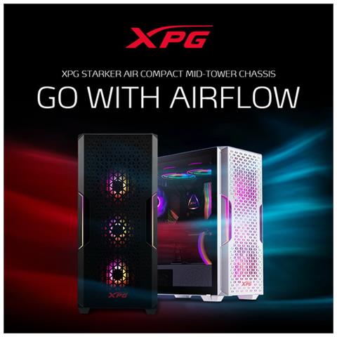 Xpg Case Mid. t Starker Air White Tg 1+1argb 120mm Fan + Filtro Removi - Foto 1