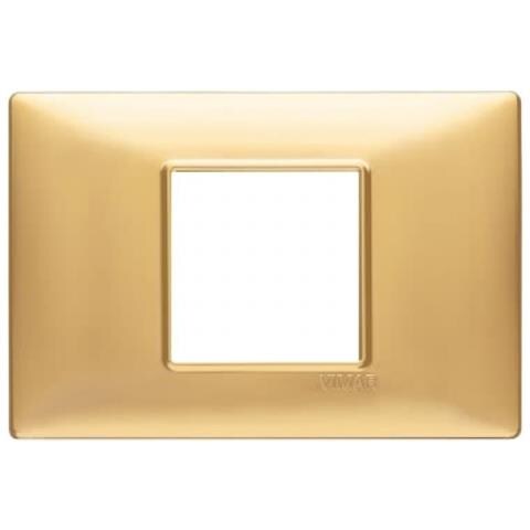 Placca 2 Moduli Centrali Tecnopolimero Oro Opaco - 14652.25 - Foto 1