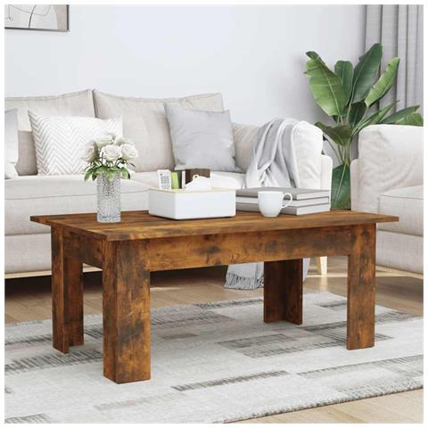 Tavolino Da Salotto Rovere Fumo 100x60x42 Cm Legno Multistrato - Foto 2