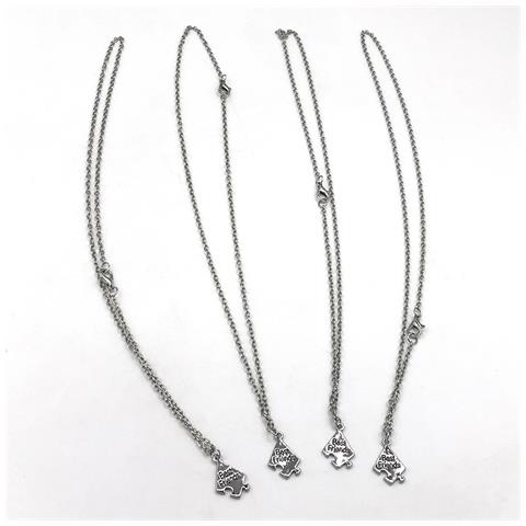 Best Friend Amicizia Puzzle Collane Confezione Da 4 Silver - Foto 5