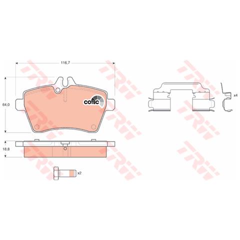 Pattini Freno Mercedes B-class (w245) B 160 (245 Gdb1630 - Foto 1