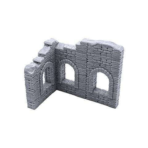 Muri In Rovina Di Battaglia, Scenario Del Terreno Per Wargame In Miniatura Da Tavolo Da 28 Mm, Stampato In 3d E Verniciabile, - Foto 2