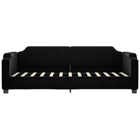 Divano Letto Con Materasso Nero 90x190 Cm In Tessuto - Foto 2