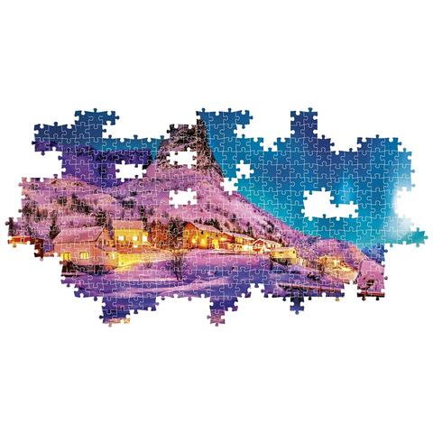 Puzzle Clementoni Panorama: Colourful Night Over Lofoten Island 1000 Pezzi - Foto 2