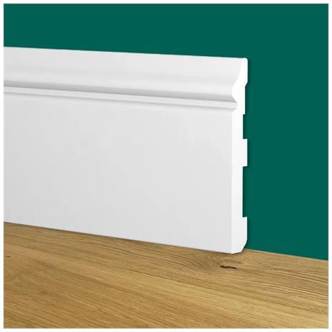 84ml Di Battiscopa Zoccolino Bianco Mod. Etnico 120x16x2000mm In Polimeri - Polistrutturato - Foto 1