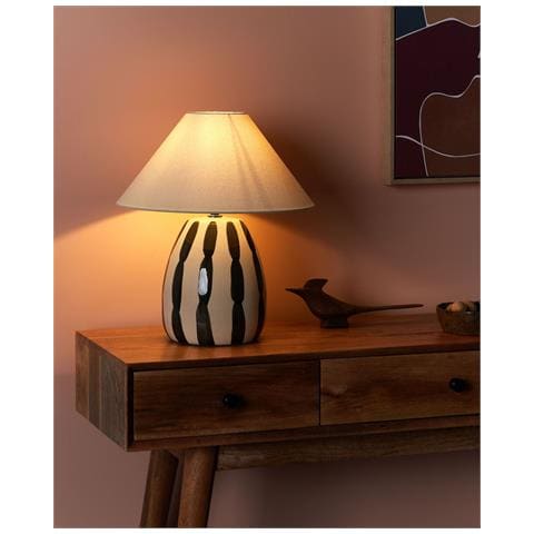 Lampada Da Tavolo Luchetti Ceramica Nero /bianco - Foto 1