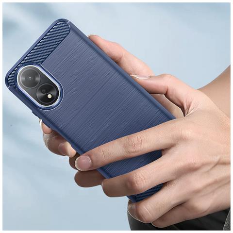 Cover Per Oppo A38 Flessibile Effetto Carbonio Spazzolato - Foto 2