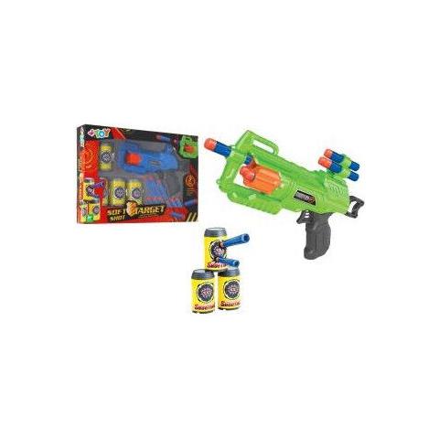 Pistola Con Proiettili Soffici Con 4 Lattine - Foto 1