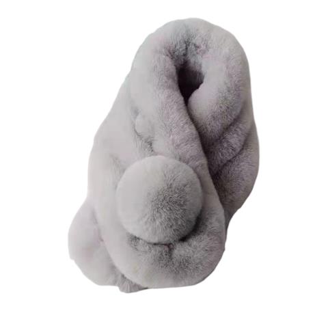 Sciarpa Di Pelliccia, Sciarpe Di Pelliccia Spesse Invernali Calde Grey - Foto 1