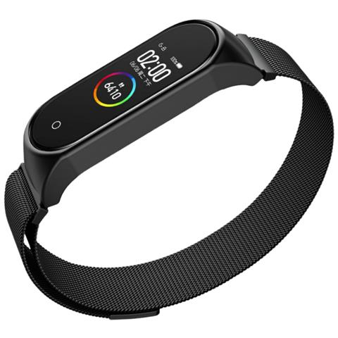 Cinturino In Metallo Per Xiaomi Mi Band 3/4/5/6 Black - Foto 4