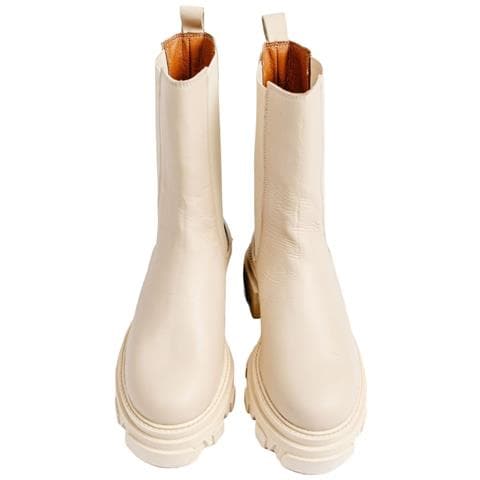 Molly High Booties Stivaletti Pelle Scarpe Donna Beige Eu 41, 37403112 La - Foto 3