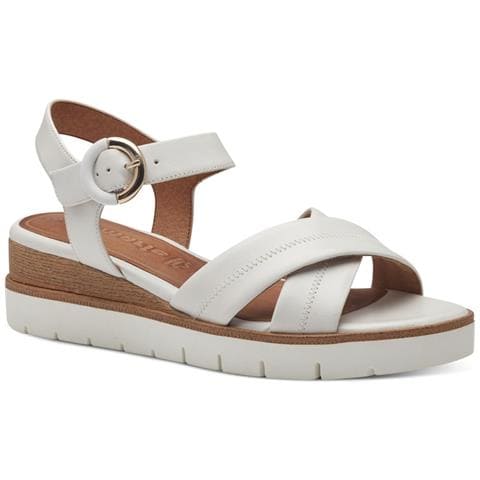 White Leather Casual Open Sandals Sandali Pelle Scarpe Donna Bianco Eu 38, 1-28202-42 117 - Foto 1