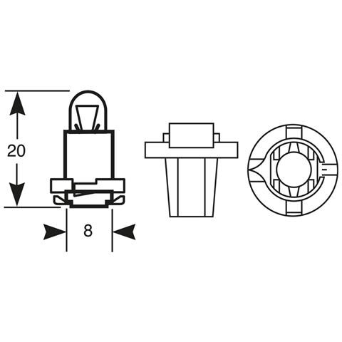 Lampadina 24v 1.2w Zoccolo Verdino - Foto 2