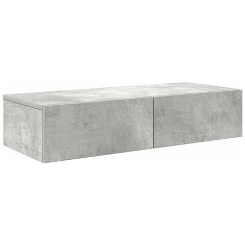 Scaffale A Parete Con Cassetti Grigio 80x33x17 Cm In Truciolato - Foto 2