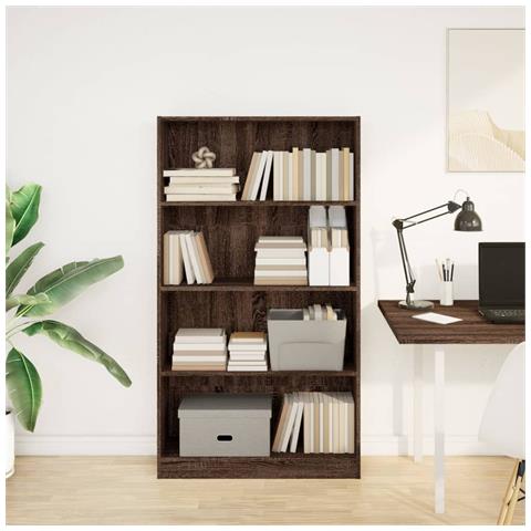 Libreria Rovere Marrone 80x24x143 Cm In Legno Multistrato - Foto 3