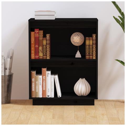 Mobile Consolle Nero 60x34x75 Cm In Legno Massello Di Pino - Foto 2