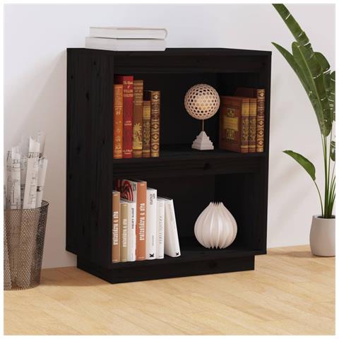 Mobile Consolle Nero 60x34x75 Cm In Legno Massello Di Pino - Foto 8