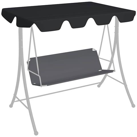 Baldacchino Per Dondolo Giardino Nero 188/168x145/110 Cm - Foto 7