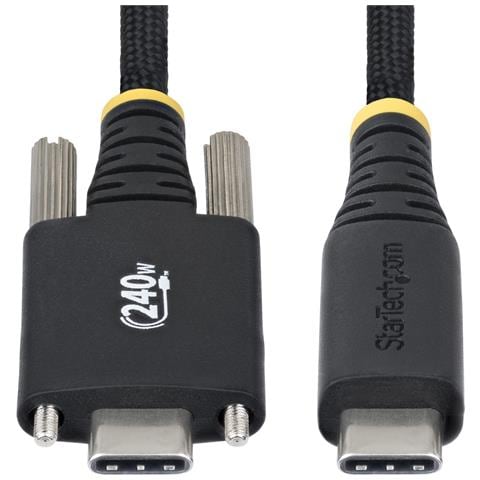 Cavo di ricarica USB-C da 2m, chiusura a vite laterale, 240W (5A) PD EPR, rivestimento in silicone con nylon intrecciato, USB 2.0, certificato USB-IF - Foto 2