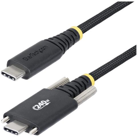 Cavo di ricarica USB-C da 2m, chiusura a vite laterale, 240W (5A) PD EPR, rivestimento in silicone con nylon intrecciato, USB 2.0, certificato USB-IF - Foto 1