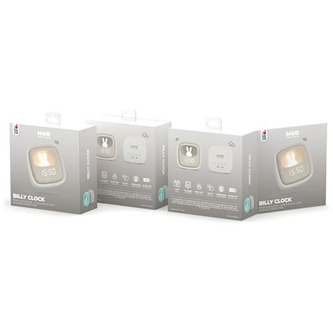 Billy Clock Tactile 3 Alarm Bambino Luce Notturna Coniglio, Grigio - Foto 2