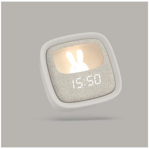 Billy Clock Tactile 3 Alarm Bambino Luce Notturna Coniglio, Grigio - Foto 5