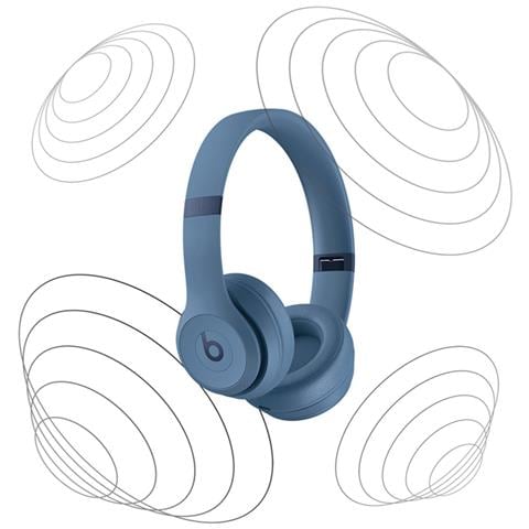 Solo4 Cuffie Over-ear Bluetooth 5.3 Con Pulsante Multifunzione, Blu - Foto 2