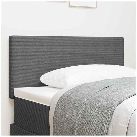 Testiera Design Semplice Grigio Chiaro 100 cm in Tessuto Corduroy - Foto 2