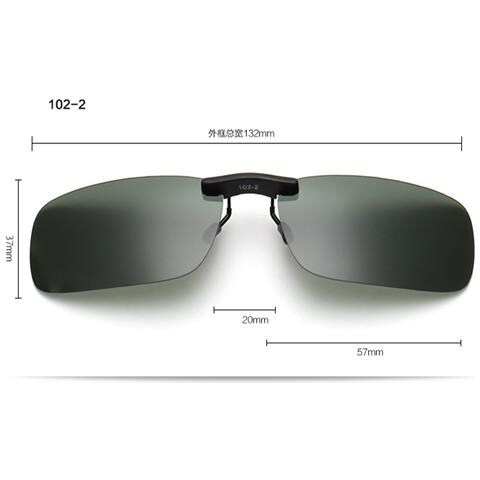 Occhiali Da Sole Clip-on - Lenti Verde Scuro Con Custodia - Foto 5