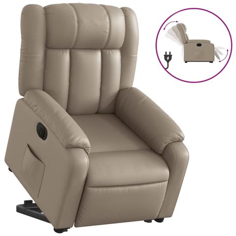 Poltrona Alzapersona Reclinante Elettrica Cappuccino Similpelle - Foto 1