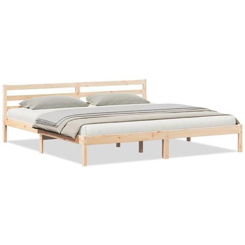 Letto  con testata 200x220 cm in legno massello di pino - Foto 1