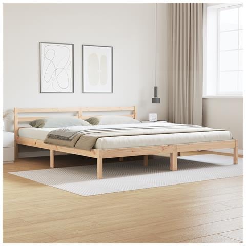 Letto  con testata 200x220 cm in legno massello di pino - Foto 2