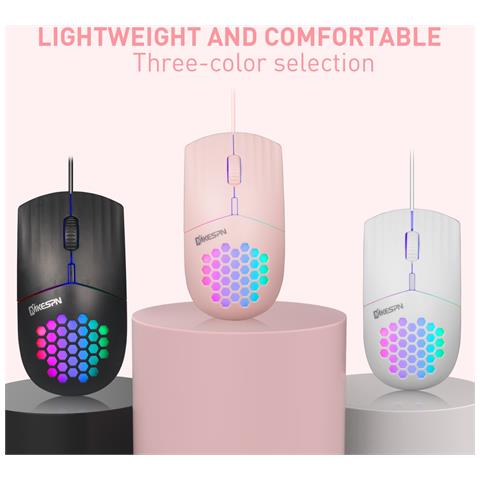 Mouse Ottico Cablato Rgb A 7 Colori Con Interfaccia Type-c Da 1,5 M White - Foto 7