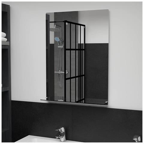 Specchio Da Parete Con Mensola 50x70 Cm In Vetro Temperato - Foto 7