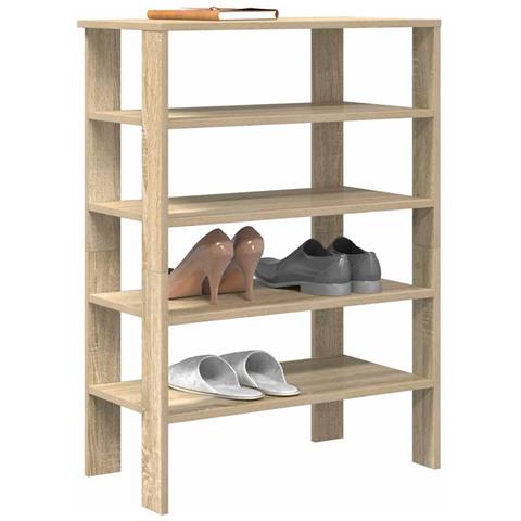 Scarpiera Rovere Sonoma 61x32x87,5 cm in Legno Multistrato - Foto 2