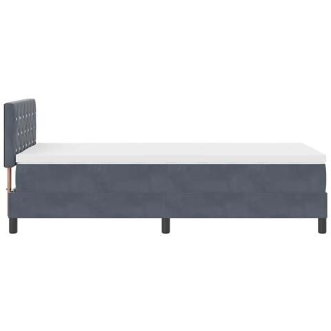 Letto a molle con materasso Grigio scuro 100 x 200 cm Velluto - Foto 9