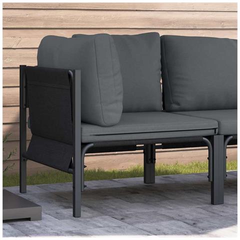 Mobili da Esterno con cuscino con cuscino Antracite Acciaio - Foto 2