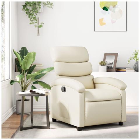 Poltrona reclinabile in similpelle color crema - Foto 2