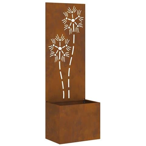 Vaso da Giardino con Pannello Decorativo Ruggine 50 x 140 cm - Foto 1