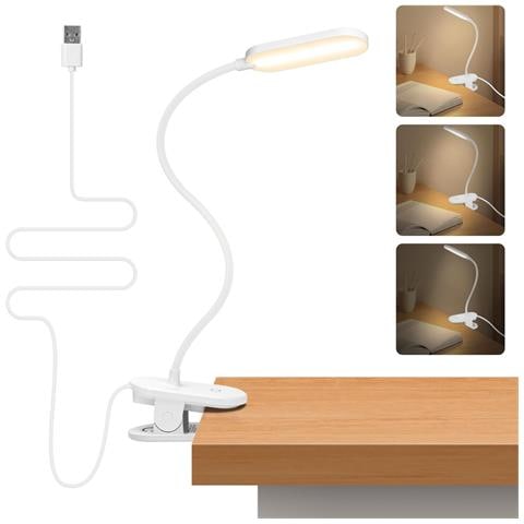 Lampada Lettura Clip Flessibile 360° Led 4000k Luce Naturale Protezione Occhi - Foto 1