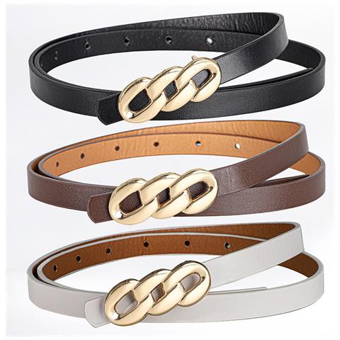 Cintura Da Donna In Pelle Pu Con Otto Fibbie - Accessorio Elegante Per Abiti E Camicie Black - Foto 5
