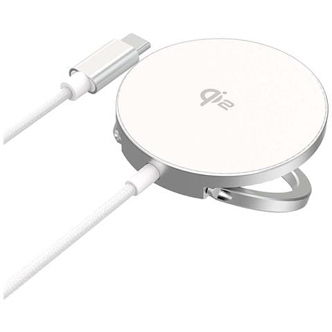 Caricatore Wireless Magnetico 15w Qi2 Magsafe Retrattabile + Caricatore Usb-c, Bianco - Foto 1