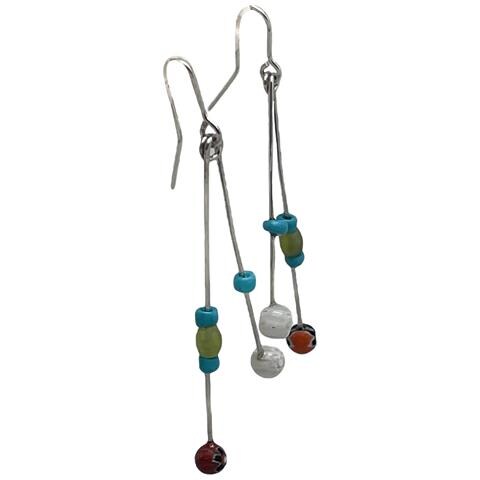 Ciondolo A Forma Di Dondolo Multicolore In Argento 925 E Cristallo. Taglia Unica. - Foto 2