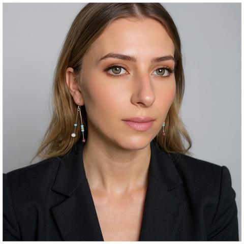 Ciondolo A Forma Di Dondolo Multicolore In Argento 925 E Cristallo. Taglia Unica. - Foto 4