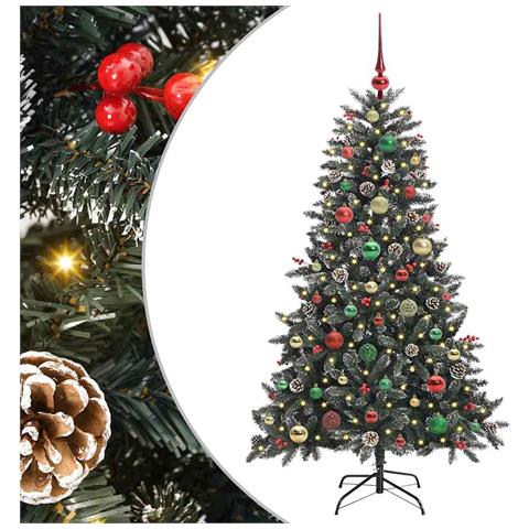 Albero di Natale artificiale con 150 LED Verde 150 cm - Foto 1